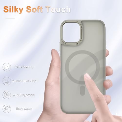 Image of for iPhone 12 Pro /iPhone 12 Case, Matte Magnetic Case, Titanium Gray | Fit for Magsafe, Screen Protector Included, Matte Translucent Frosted Slim Shockproof Protective Phone Cover