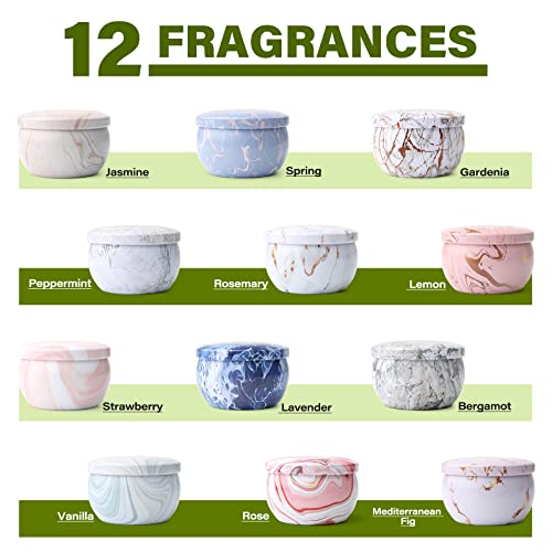 Eyamumo 12 Packs Scented Candles Gifts For Women, Natural Soy Wax Vanilla Jar Candles, Strong Fragrance Aromatherapy Candles With Portable Travel Tin, Funny Best Birthday Boss Day Gifts For Women Mom #TOP1