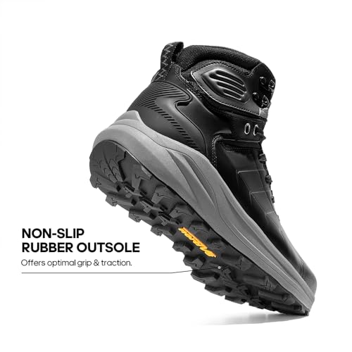 Nortiv 8 N245-OU2HB2AX11-AA02MI-304113626974 Men'S Waterproof Hiking Boots Lightweight Non-Slip Outdoor Ankle Trekking Boots,Size 10.5,Black,Snhb241M thumb #2