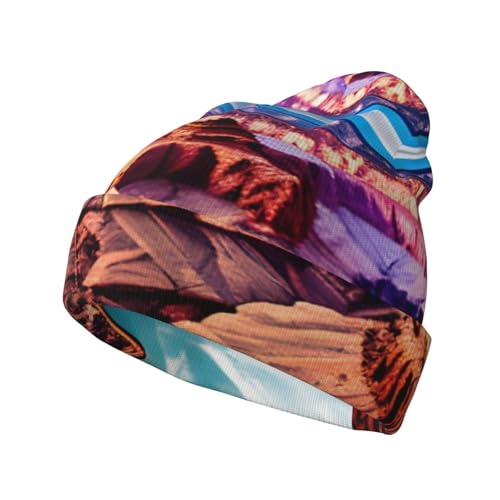 LNNIUK Beauty Grand Canyon - Gorro de invierno para hombres y mujeres, gorro de punto con puños, regalo de Navidad, color negro, Negro -, talla única