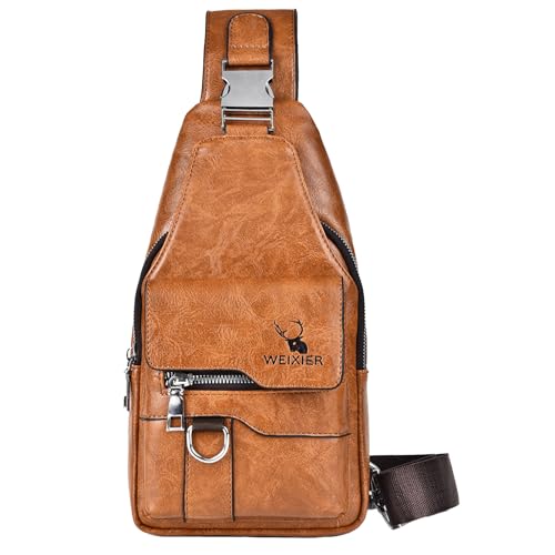 Sacoche homme bandoulière en cuir vintage ANPTER pour le business et les loisirs quotidiens