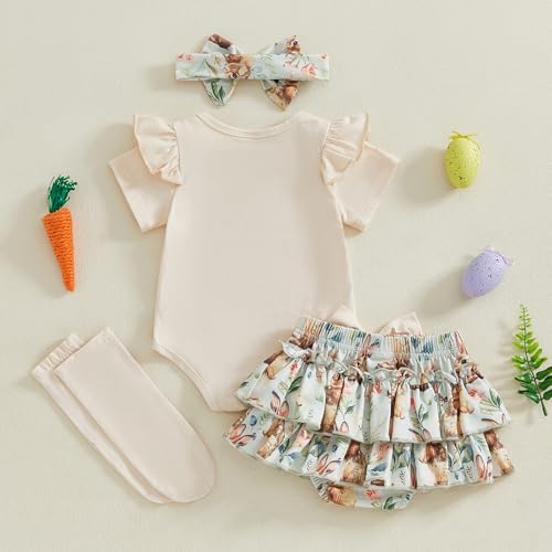 Kuriozud My First Thanksgiving Outfit Baby Girl Turkey Romper Bodysuit+Ruffle Tutu Shorts Bloomer 1st Thanksgiving Clothes4