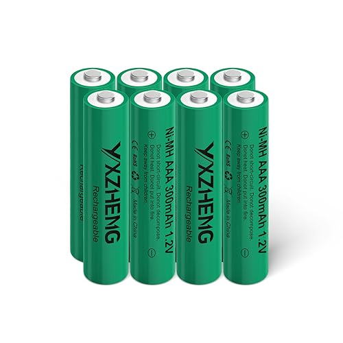 YXZHENG AAA 300mAh NI-MH Battery 8pcs 1.2v Rechargeable for Outside Solar Lawn Light (8xAAA)