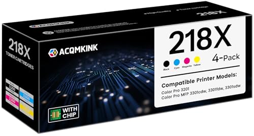 Image of 218X Toner Cartridges 4 Pack with Chip Compatible Replacement for HP 218X