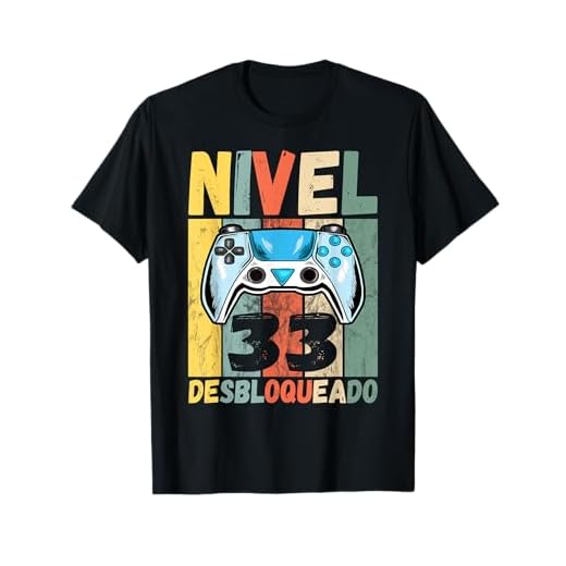 Nivel 33 Desbloqueado Gamer 33 Años 33 Cumpleaños Camiseta