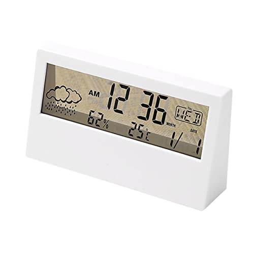 Levemolo Sveglia Elettronica Calendario e Visualizzazione Meteo Orologio Da Tavolo Compatto e Leggero Sveglia Silenziosa Per Sonno Tranquillo