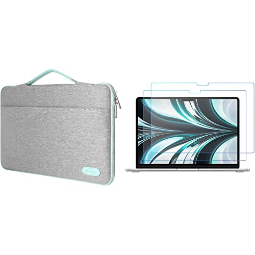 Procase 13-14 Inch Sleeve Bag For Macbook Air M2 13.6” 2022 Bundle With Screen Protector Compatible With Macbook Air 13.6 Inch 2022 Released #TOP22