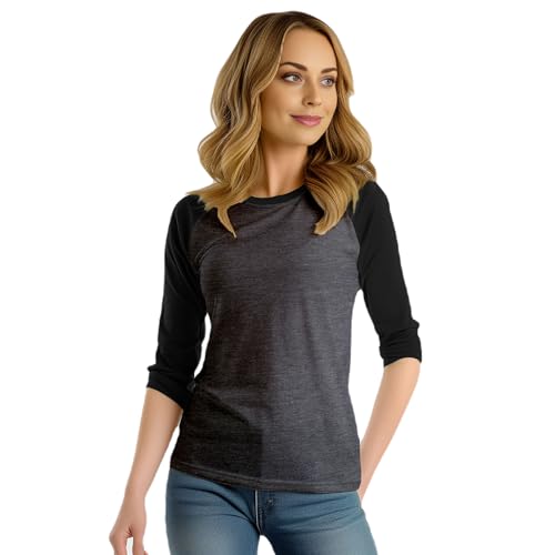 Decrum Baseball Shirt Women - Casual Fashion 3/4 Length Sleeve Womens Raglan Tops2