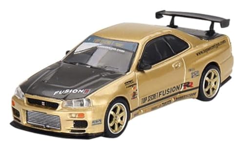 Model Car Nissan Skyline GT-R R34 Top Secret 1/64 miniatura 1