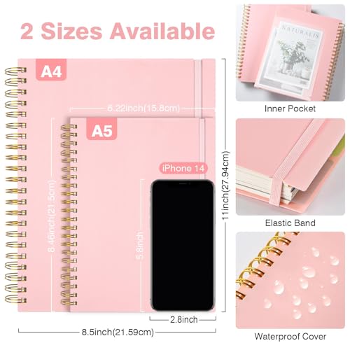 Image of 5 Subject Notebooks College Ruled, Lined Notebook with Removable Dividers