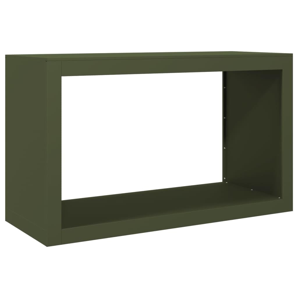 Zielony stojak na drewno zewnętrzne, 100 x 40 x 60 cm, stalowy stojak do efektywnego przechowywania drewna, chroni przed gniciem i utrzymuje suchość.