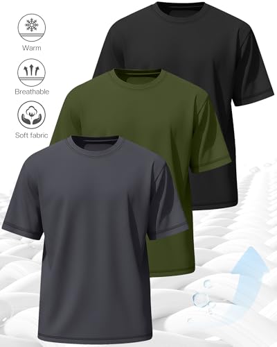 Image of Neer 3 Pack Big and Tall T-Shirts for Men L-7xl Tops | Large Casual Stretch Workout Tees, Short Sleeve Crewneck Oversized Shirts, Classic Summer Outfits, Comfy Basic Loose Clothes