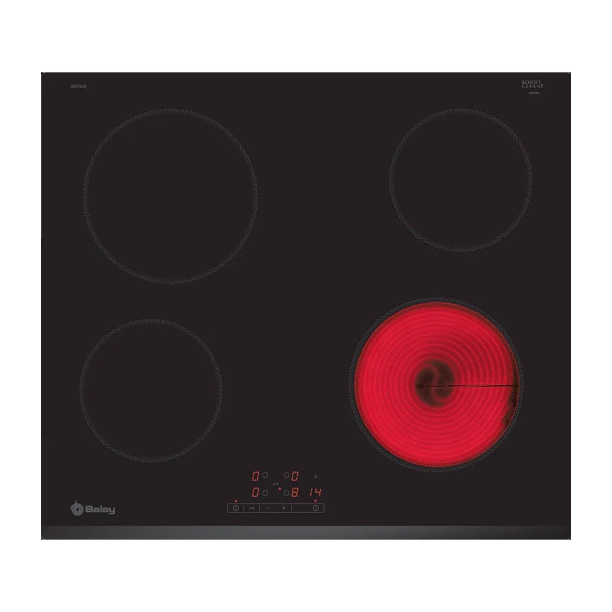 Balay 3EB720LR - Placa Vitrocerámica 3Eb720Lr Con 4 Zonas De Cocción