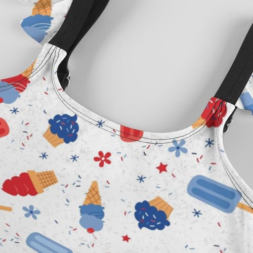 Image of Girls One Piece Swimsuit Lovely Cute Animals Ruffles Swimwear Bathing Suits 3-12 Years
