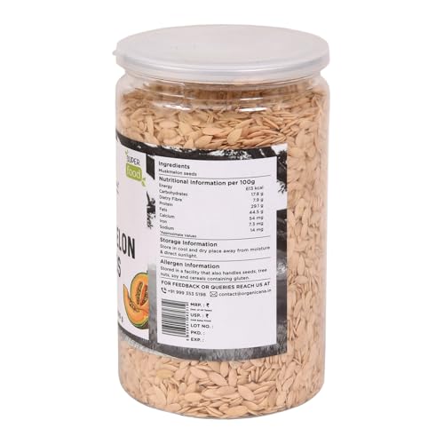 Image of Organicana Natural Muskmelon Seeds 500gm (Pack of 1) | Kharbooj Magaj | Kharbhuja Beej for Eating | High in Protein, Potassium, Magnesium & Iron | Immunity Booster Superfood | Healthy Snack, Topping and Cooking Use