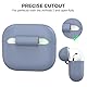 AHASTYLE AirPods 3 Hülle Silikon Schutzhülle und Haut Case für AirPods 3 [Front-LED Sichtbar] [Kabelloses Laden] Kompatibel mit 2021 AirPods 3 (Ohne Karabiner, Violettgrau)