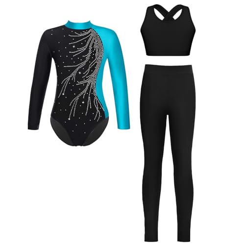 Justaucorps gym filles tenue de danse et ballet avec legging jogging ado 6-16 ans