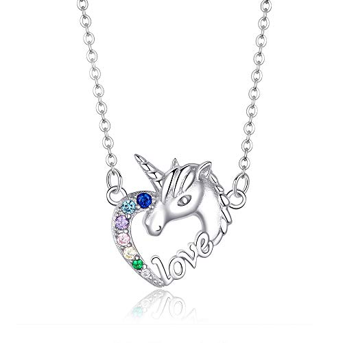 Necklaces for Teen Girls S925 Sterling Silver Unicorn Cute Pendent Necklace Gifts for Teenage Girls Kids