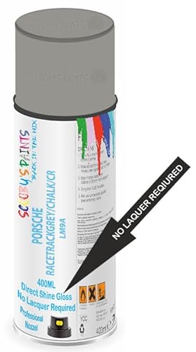 SCOOBYS PAINTS BACK IN THE MIX Direct Gloss Aerosol Spray Paint For Porsche Racetrackgrey/Chalk/Crayon/Chalk Code: Lm9A No Lacquer Required