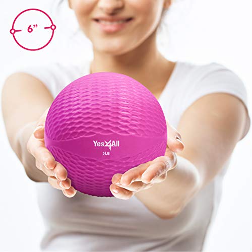 Yes4All Soft Weighted Toning Ball Knurl 5lb Pink - Thumbnail 2