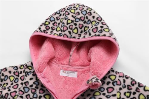 Mud Kingdom Boys Girls Polar Fleece Jacket with Hood Winter Thick Warm Outerwear Funny Cartoon3