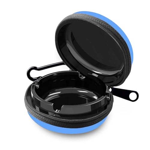 FEMONGY portacenere portatile da tasca, posacenere tascabile, posacenere portatile tascabile, porta mozziconi tascabile, Si apre facilmente, grande capacità, adatto per i viaggi (Blu)