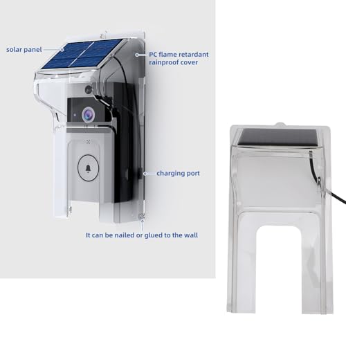Cubierta de timbre con panel solar impermeable para prolongar la batería exterior 2