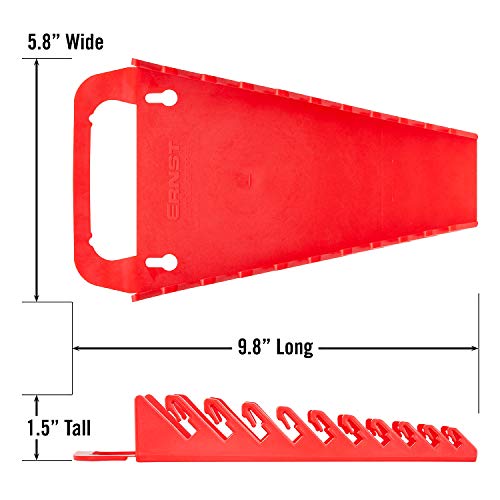 Ernst Manufacturing 5048 Gripper Wrench Organizer, 10 Tool, Red #TOP3