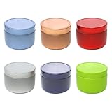 yueton 6PCS Tea Tin Canisters Portable Mini Tea Jars Loose Leaf Tea Storage Containers Small Round Tinplate Coffee Can