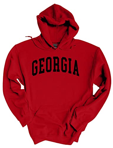 Trenz Shirt Company Georgia Hoodie Football Team Color Red and Black Georgia Team Name Bulldogs Mens Hooded Sweatshirt - Georgia - Medium