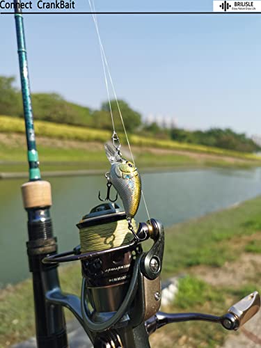 BRILISLE Crankbait Snaps & Snap Clips for Bass 50 Pack, Duolock Snaps Fishing Freshwater, Duo Lock Fast Snaps Stainless Steel Higher Tensile Strength Size 00
