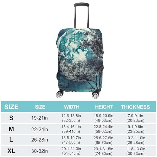 Blue Moon Luggage Cover, Elastic Luggage Protector Fits 19-32in Suitcases, Washable & Anti-Scratch Suitcase Cover for Men Women L2