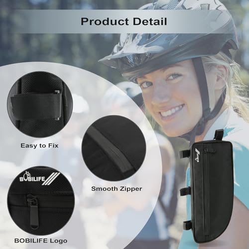 BOBILIFE Large Bike Frame Bag - Waterproof Bicycle Triangle Frame Bag Under Top Tube Pouch Storage Bag for Adult Cycling Road Mountain Bike Bicycles