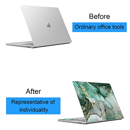 Yinuomo Marble Laptop Skin Sticker, 12/13/13.3/14/15/15.4/15.6 Inch Universal Laptop Cover Waterproof Notebook Computer Art Decal Protector, Decorative Scratch Resistant Easy To Apply (Dark Green) #TOP6