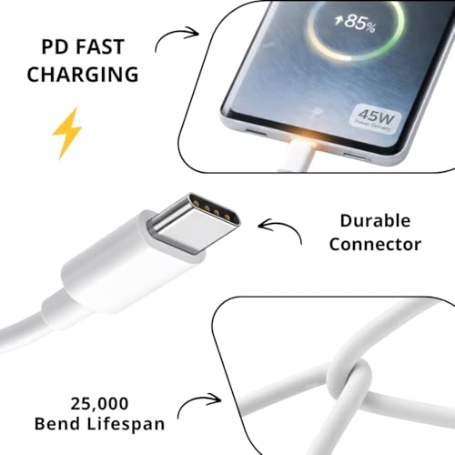 Image of 44w /66w USB Type C Flash Mobile Data Cable | Compatible For Vivo V30 /V29 /V28 /V27 /V25 /V23e /V23 pro /V21 5G Y53s Y73| High-Speed Sync & Stable Power Output | Original Fast Charging