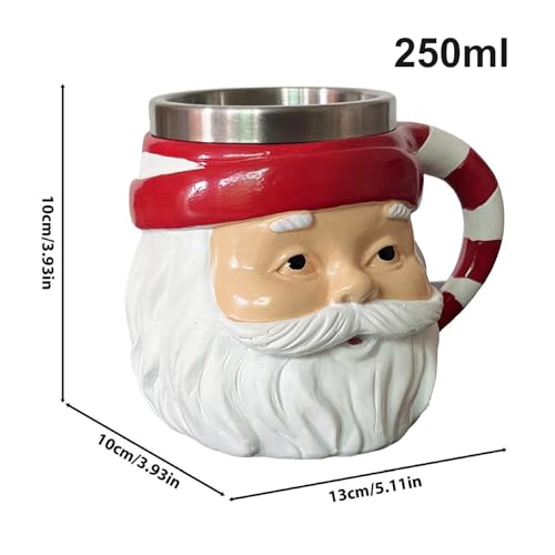 Vaso de Navidad Papá Noel anticaídas con interior de acero inoxidable de 250 ml 3