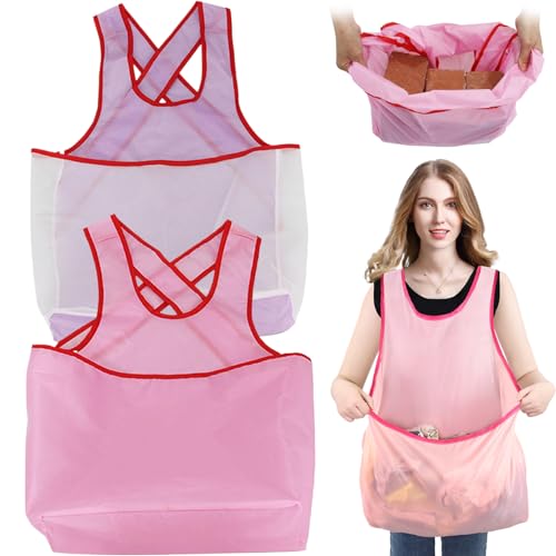 NIDONE Portable Clothes Drying Apron, 2PCS Waterproof Laundry Apron with Pocket, Large Capacity Sleeveless Garden Apron for Women,Laundry Apron with Pouch - Image 4