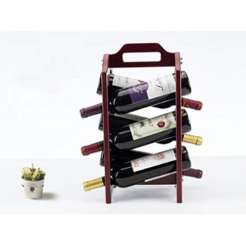 Soporte para 6 botellas de vino de madera maciza miniatura 5