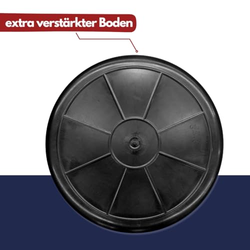 Mörtelkästen 65-90 liter | Mörtelkübel rund oder eckig | Kunstoff-Wannen in Markenqualität | Pflanzkübel für Hochbeet (5 x 90l rund)