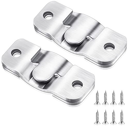 Support de Montage Encastré Dissimulé, 4 Pièces, Supports de Verrouillage Mural pour Tête de Lit Encastré Robuste, Support de Clip en Acier Inoxydable Z pour Photos, Miroirs