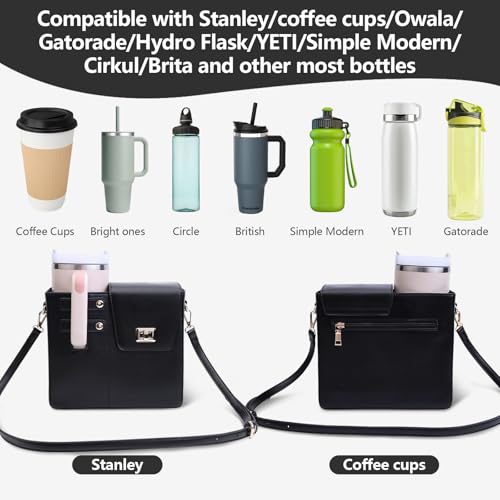 Image of Asaint Stanley Cup Purse Crossbody Bag for 40oz Tumbler with Handle, Water Bottle Purse Pocket Adjustable Strap