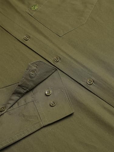 BLUE SQUAD Men’s Cotton Linen Slim Fit Shirt OREGANO - Image 7
