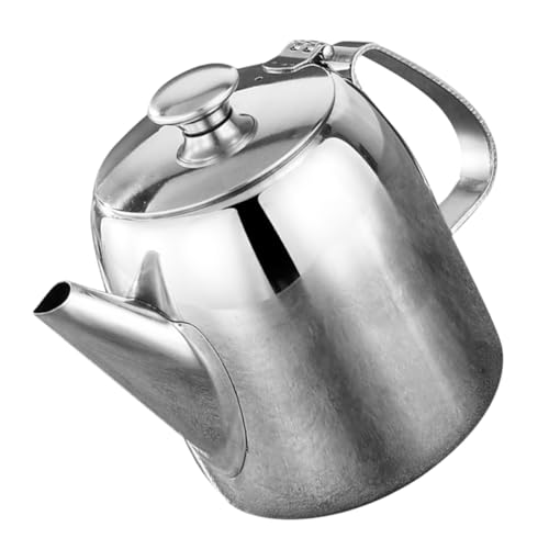 Beaupretty 大容量ステンレス製ティーポット 小型コーヒーケトル 細口注ぎ口 人間工学デザイン ストーブトップ対応 家用茶器 リラックス用お茶