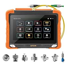 Rsrteng OTDR Fiber Optic Tester 1310/1550nm 32dB/30dB Range 420km High Accuracy 7LCD Touch Screen SM Fiber Tester Support Event Map OPM, VFL, LS, OLS Ethernet Remote Test Analysis Software