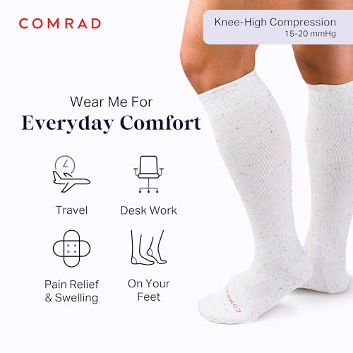 Comrad Recycled Cotton Knee High Compression Socks, Unisex