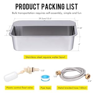 3Gal Automatic Dog Water Bowl Dispenser Large Breed Stainless Outdoor Water Bowl for Dogs Pet Waterer XLarge Auto Fill Dog Waterer for Big Dogs Cats Chicken Livestock (15.7" X 11.8") 3Gal Automatic Dog Water Bowl Dispenser Large Breed Stainless Outdoor Water Bowl for Dogs Pet Waterer XLarge Auto Fill Dog Waterer for Big Dogs Cats Chicken Livestock 157 X 118