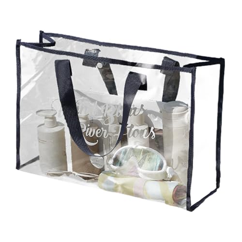 Transparent Beach Bag - PVC See Through Tote Bag | Waterproof Big Clear Bag, Clear Beach Bag, Pvc Clear Carry Bag, Long