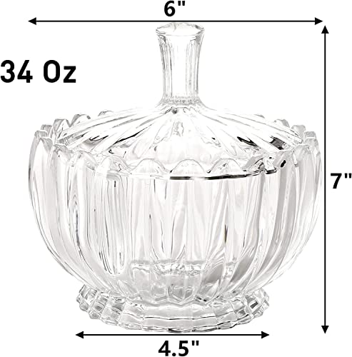 Image of WRINGO Flower Shape Glass Candy Jar with Lid | Decorative Glass Storage Container for Candy, Cookies, Chocolates, Dry Fruits |Elegant Flower Design Jar for Home Kitchen & Dining | (Pack of 1)