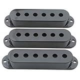 Swhmc 3pcs Set 48 50 52mm Black Guitar Pickup Cover 6 Hole Single Coil Switch Knob Pickup Cover for Stratocaster
