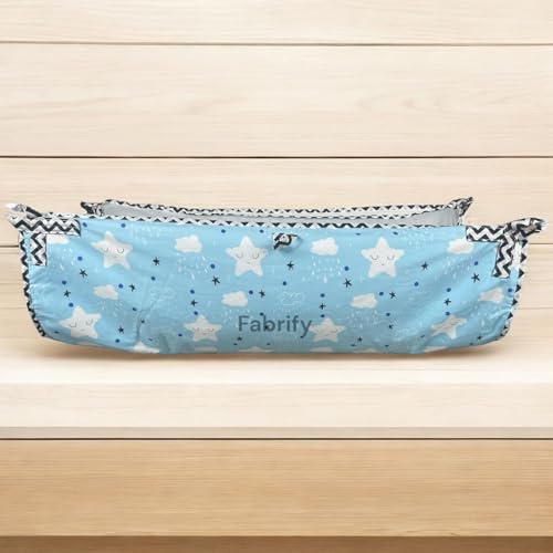 Image of Fabrify Baby Hammock Ghodiyu /Khoyu Soft Cotton Cloth Swing Cradle Safety with Mosquito Net Cover with Zipper (Sky Blue)